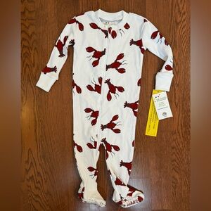 NWT! Lobster Pajamas - 12 Months - Cotton Footie Double Zip - New Jammies